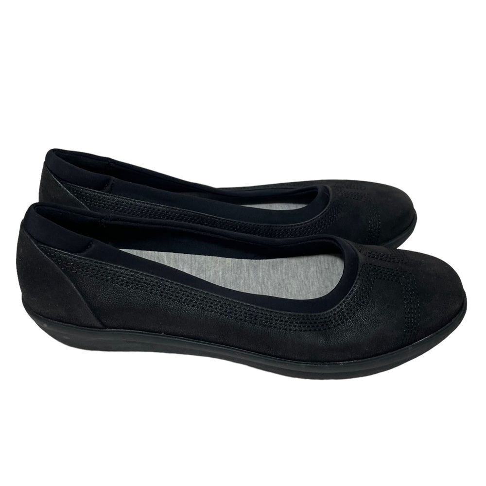 Clarks Cloudsteppers Black Cushion Comfort Walking Flats